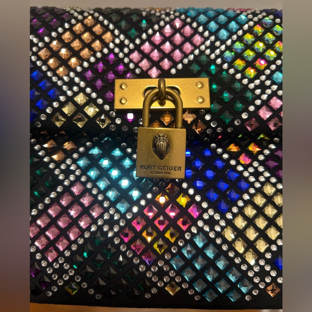 Kurt Geiger The Brixton Multicolor Embellished 2 Way Chain Bag NWT - Picture 8 of 16